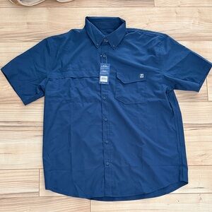 Huk Men's Navy Casual Button Down Shirt